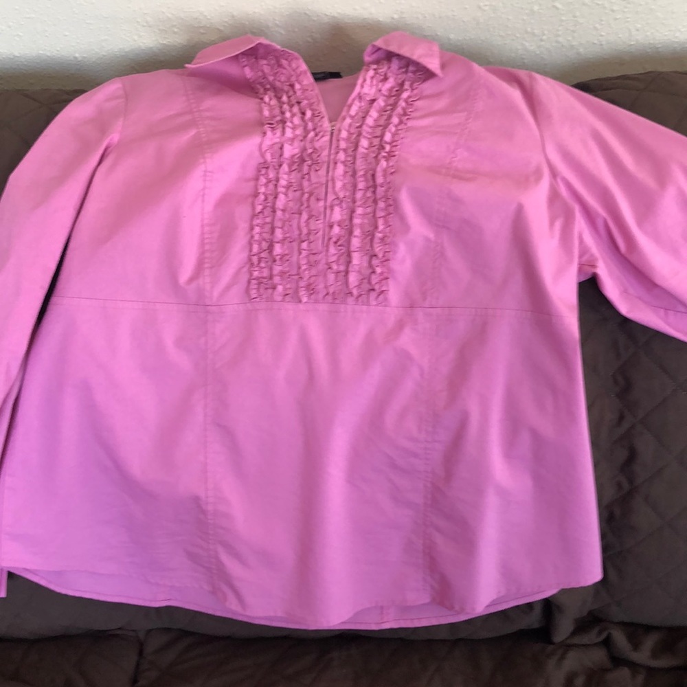 Pink ruffle dress shirt